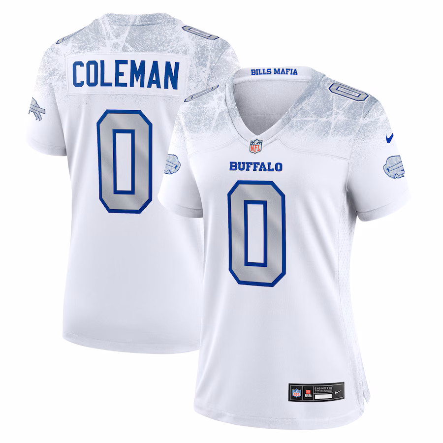 Women's Buffalo Bills Keon Coleman Nike White 2025 Rivalries Collection Game Jersey