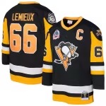 Youth Pittsburgh Penguins Mario Lemieux Mitchell & Ness Black 1991/92 Captain Patch Blue Line Player Jersey