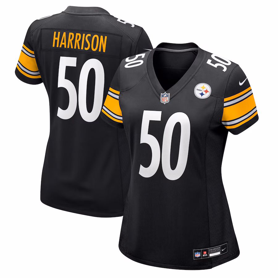 Women's Pittsburgh Steelers Malik Harrison Nike Black Team Game Jersey