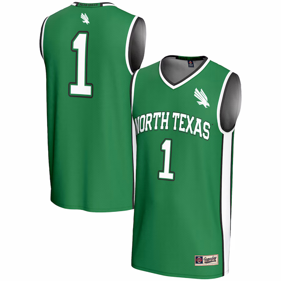 Men's GameDay Greats #1  Kelly Green North Texas Mean Green  Lightweight Basketball Jersey