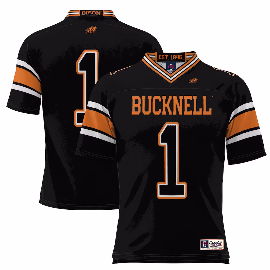 #1 Bucknell Bison GameDay Greats Football Jersey - Black