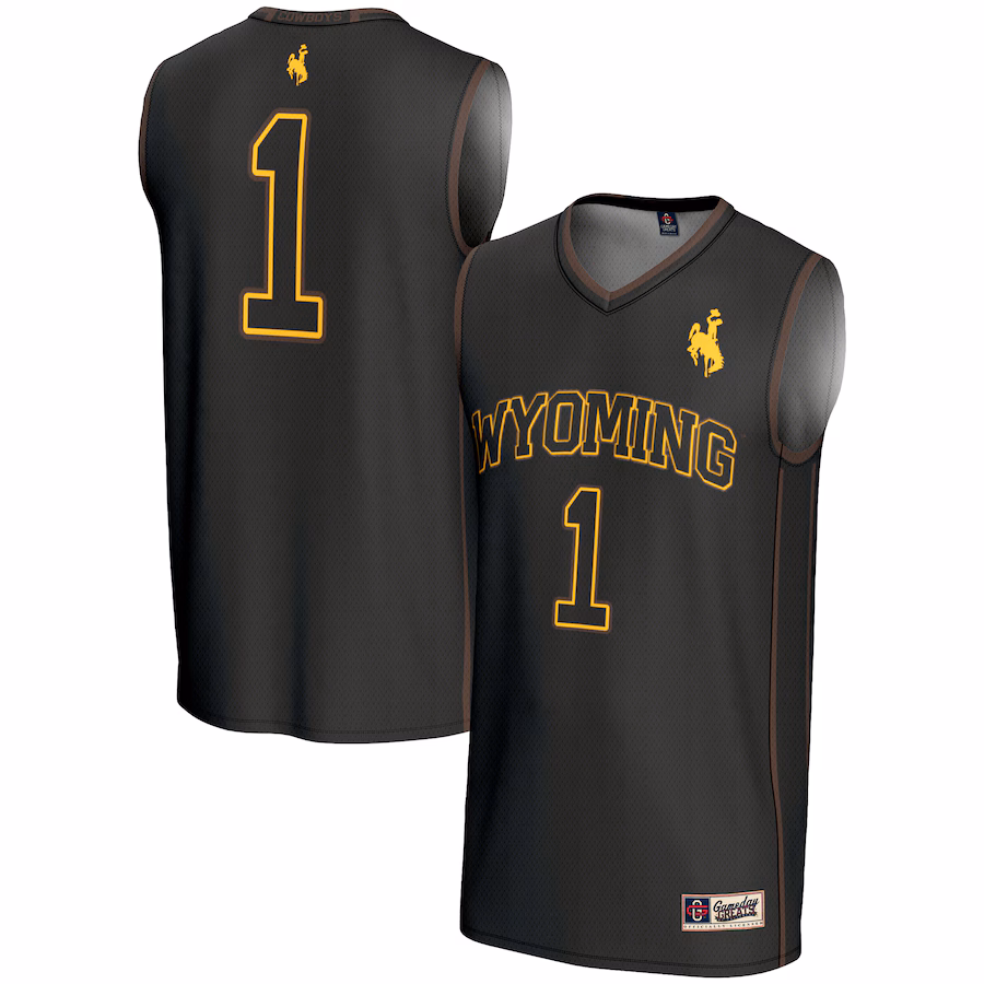 Youth GameDay Greats #1 Black Wyoming Cowboys Lightweight Basketball Jersey