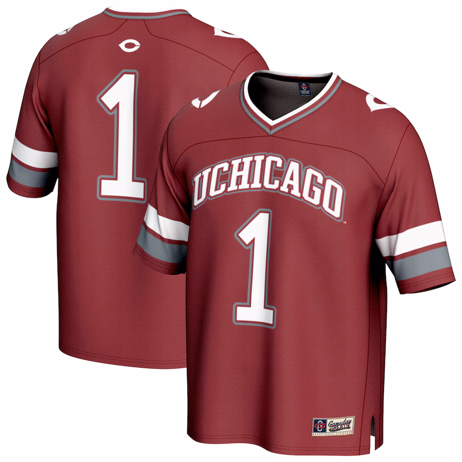 GameDay Greats #1 Maroon UChicago Maroons Lightweight Collegiate Football Fashion Jersey