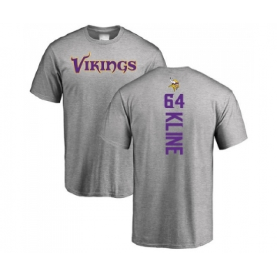 Football Minnesota Vikings #64 Josh Kline Ash Backer T-Shirt