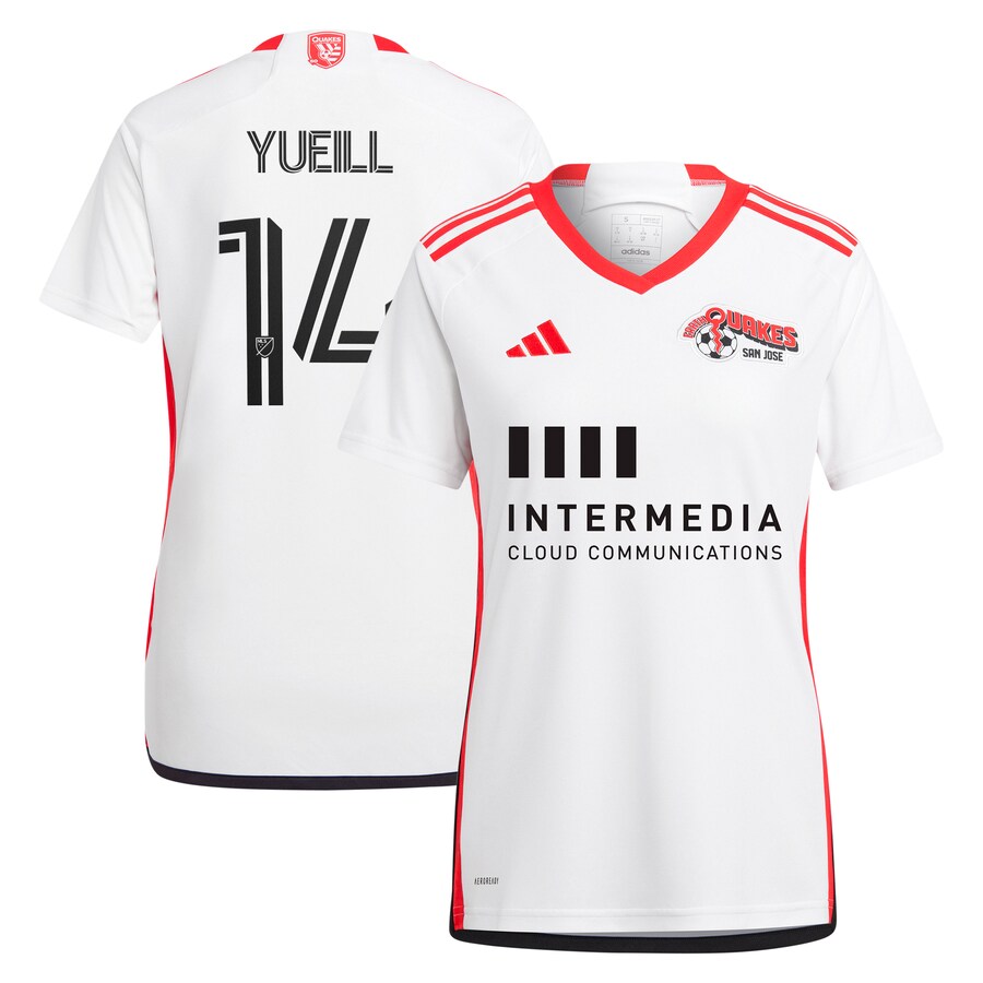Women's San Jose Earthquakes Jackson Yueill adidas White 2024 The 50 Kit Replica Player Jersey