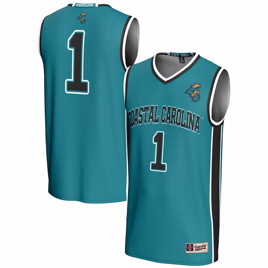 Male GameDay Greats #1  Light Blue Coastal Carolina Chanticleers  Lightweight Basketball Jersey