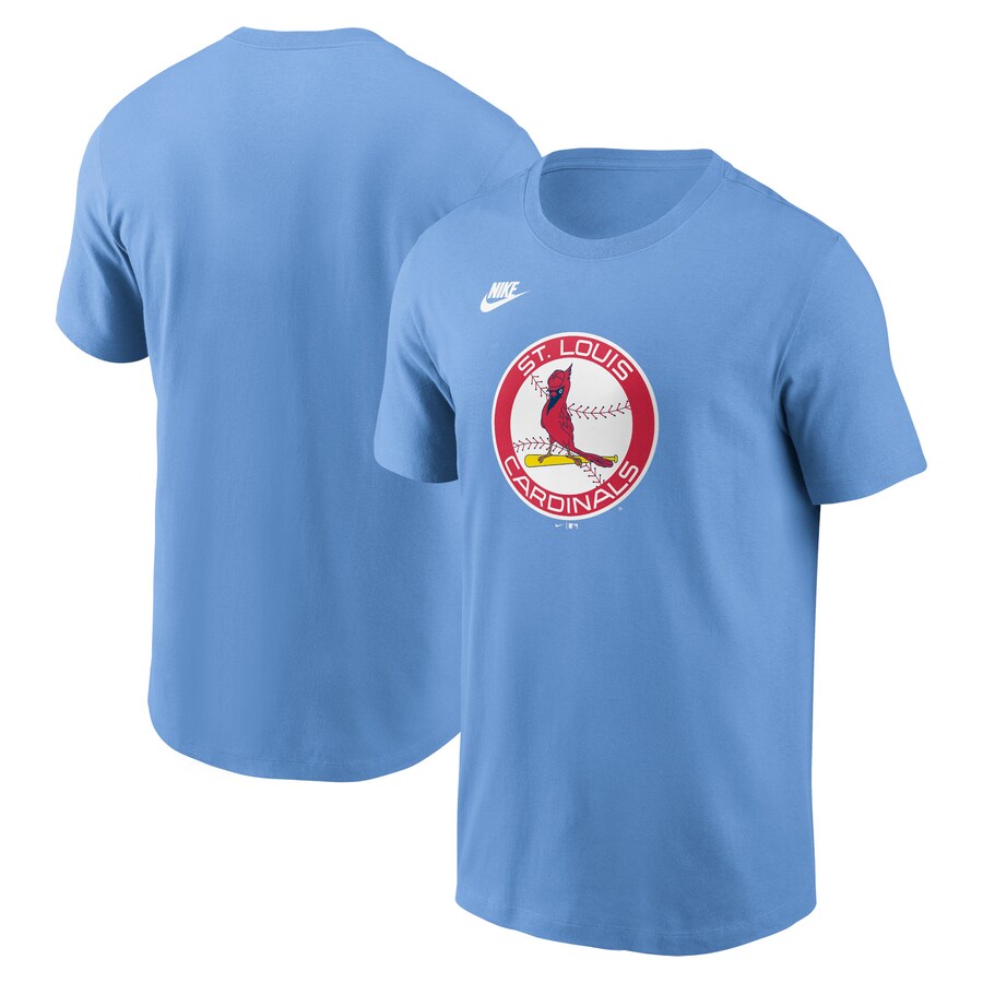 Men's St. Louis Cardinals Nike Light Blue Cooperstown Collection Team Logo T-Shirt