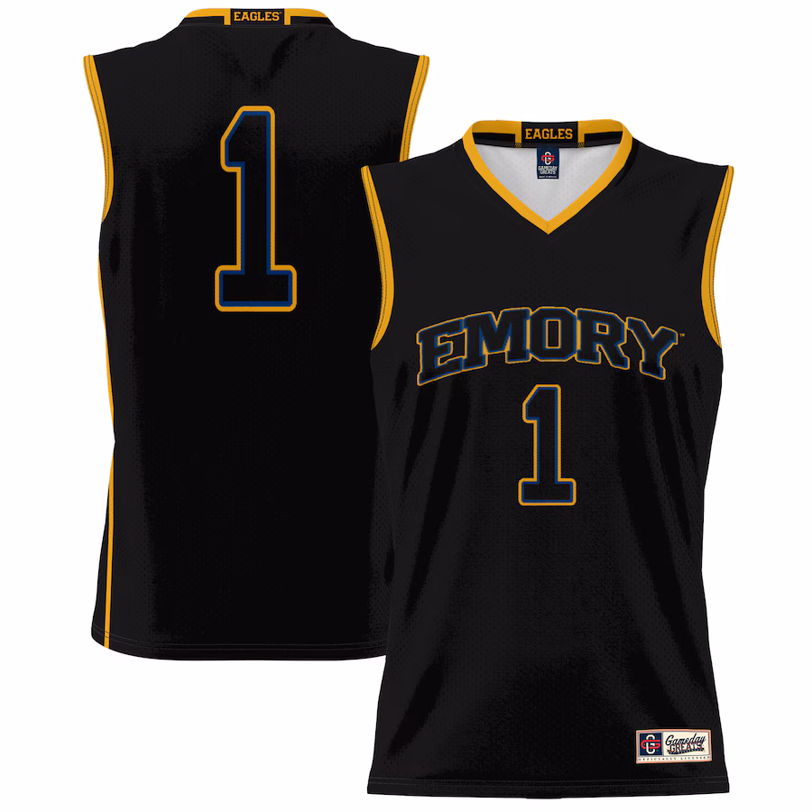 Youth GameDay Greats #1 Black Emory Eagles Lightweight Basketball Jersey