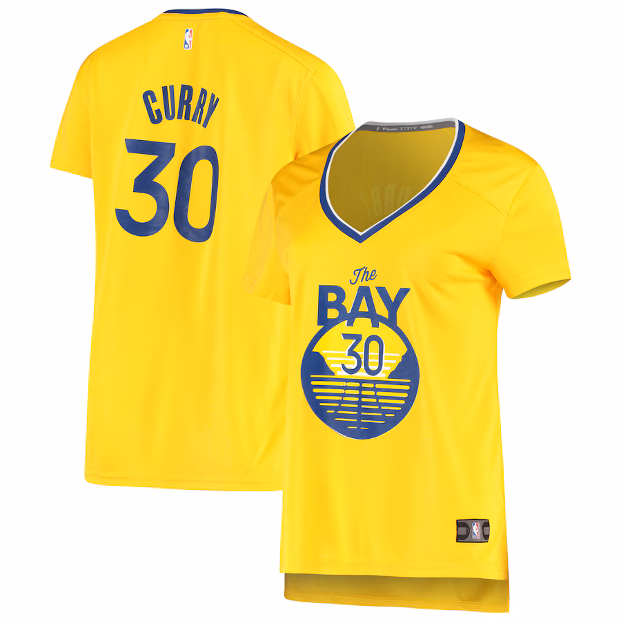Women's Golden State Warriors Stephen Curry Fanatics Gold Fast Break Replica Player Jersey