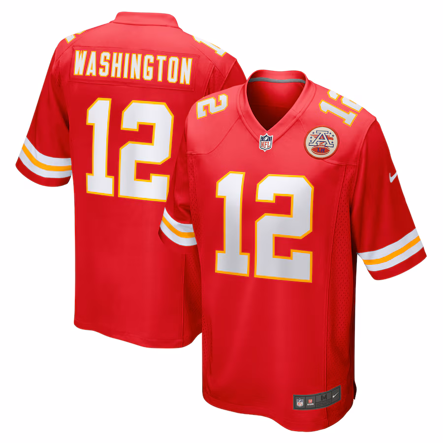 Men's Kansas City Chiefs Montrell Washington Nike  Red Team Game Jersey