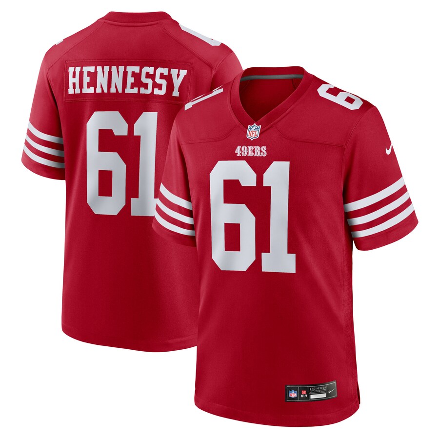 Men's San Francisco 49ers Matt Hennessy Nike Scarlet Team Game Jersey