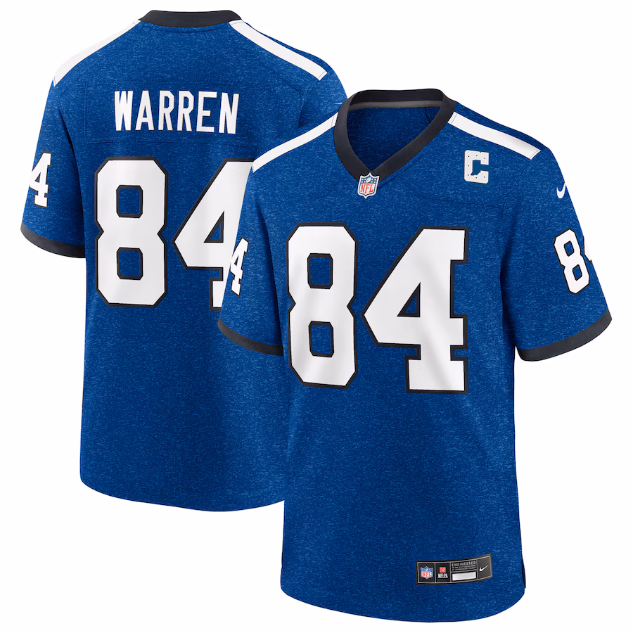 Men's Indianapolis Colts Tyler Warren Nike Heather Royal Alternate 2 Indiana Nights Game Jersey