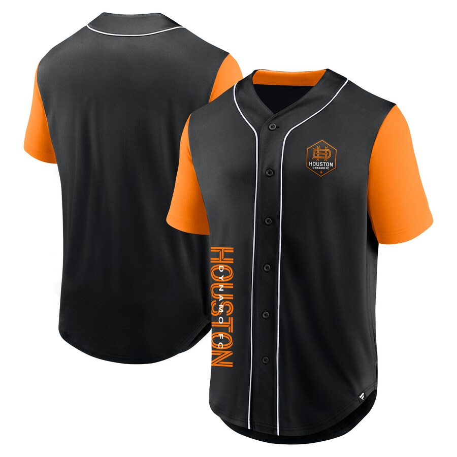 Men's Houston Dynamo FC Fanatics Black Balance Fashion Baseball Jersey