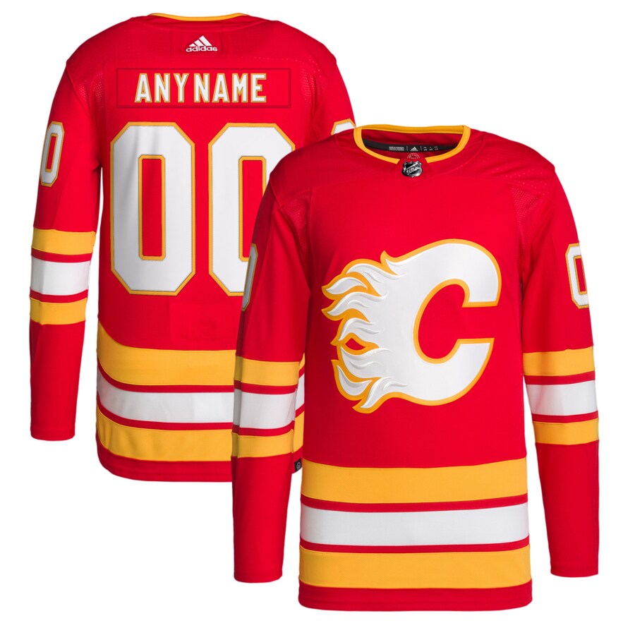 Men's Calgary Flames adidas Red 2020/21 Home Primegreen Authentic Pro Custom Jersey