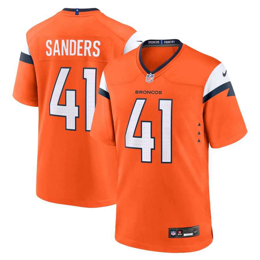 Men's Denver Broncos Drew Sanders Nike Orange Team Game Jersey