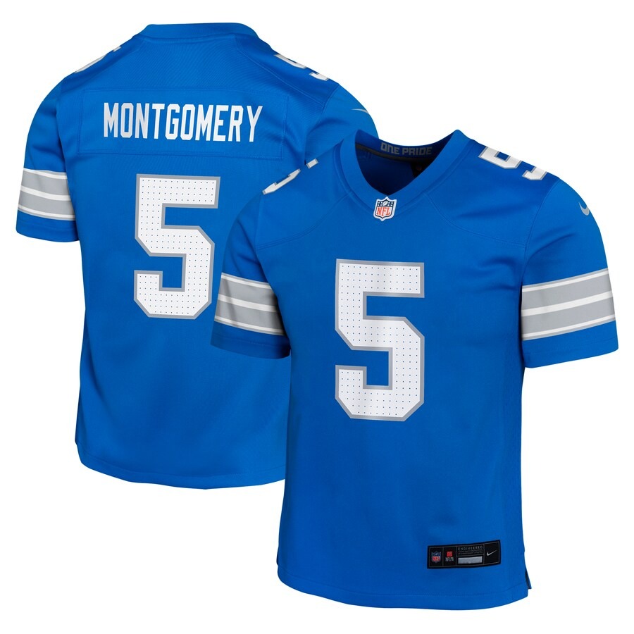 Youth Detroit Lions David Montgomery Nike Blue Team Player Game Jersey