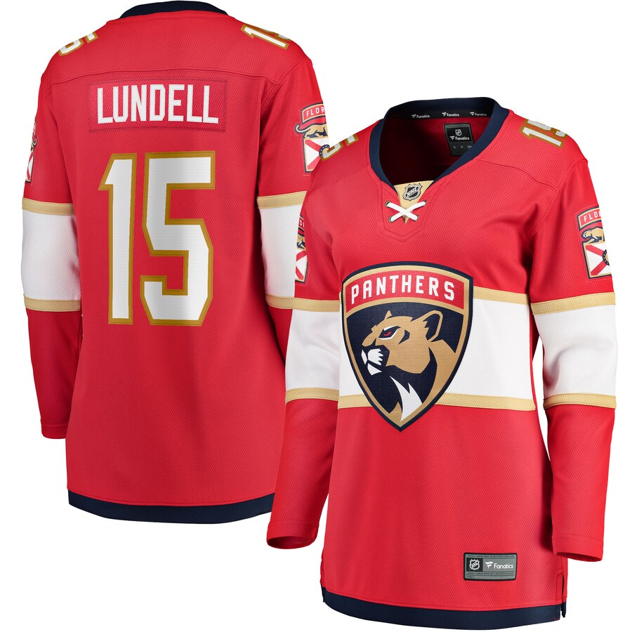 Women's Florida Panthers Anton Lundell Fanatics Branded Red Home Breakaway Player Jersey