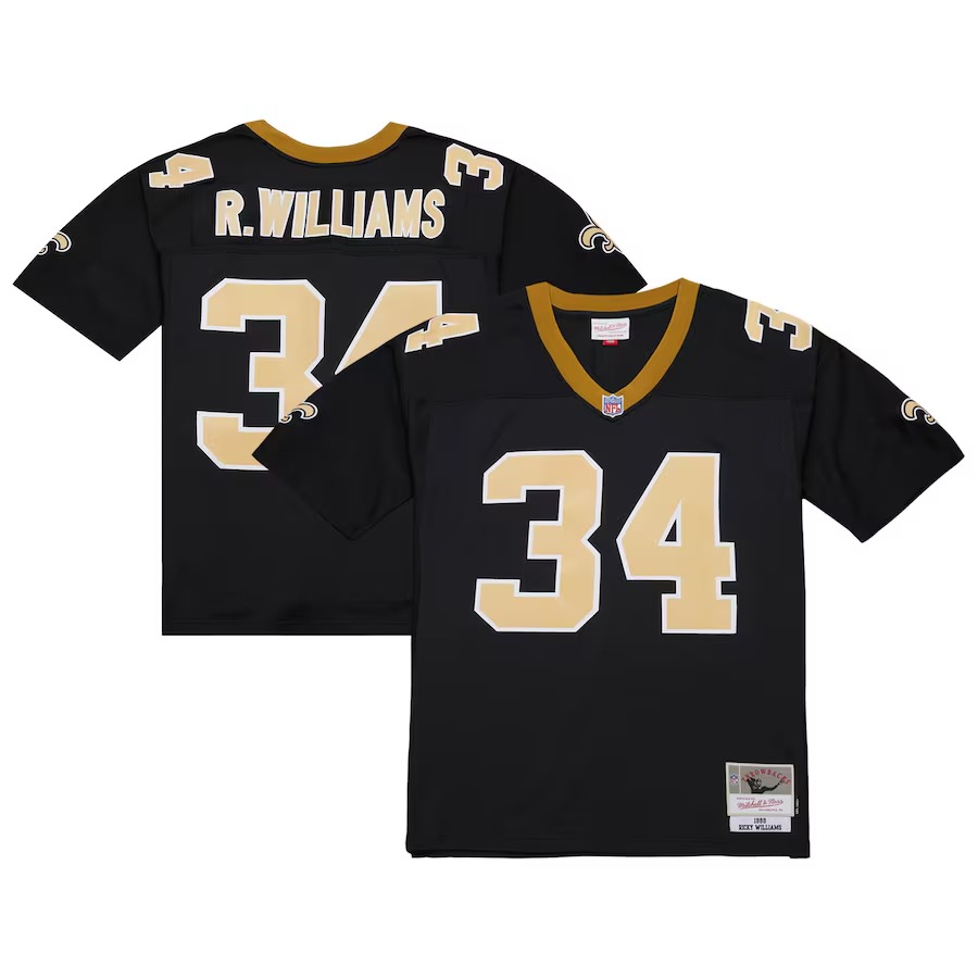 Men's New Orleans Saints Ricky Williams Mitchell & Ness Black 1999 Legacy Replica Jersey