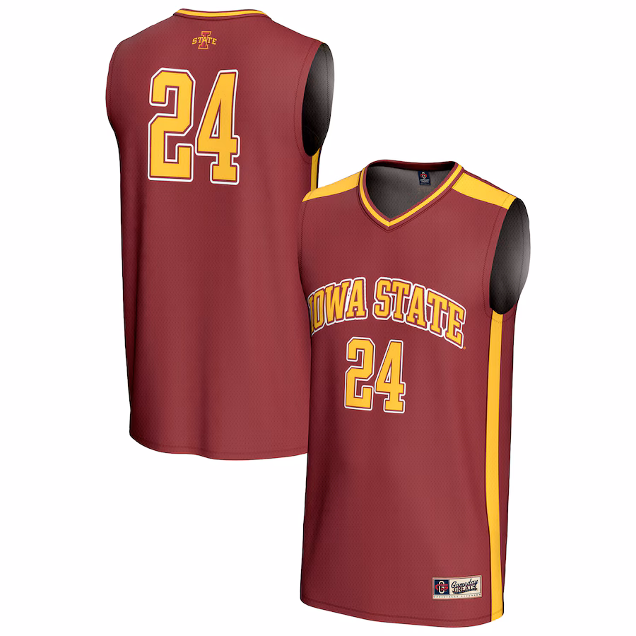 Youth GameDay Greats #24 Cardinal Iowa State Cyclones Lightweight Collegiate Basketball Fashion Jersey