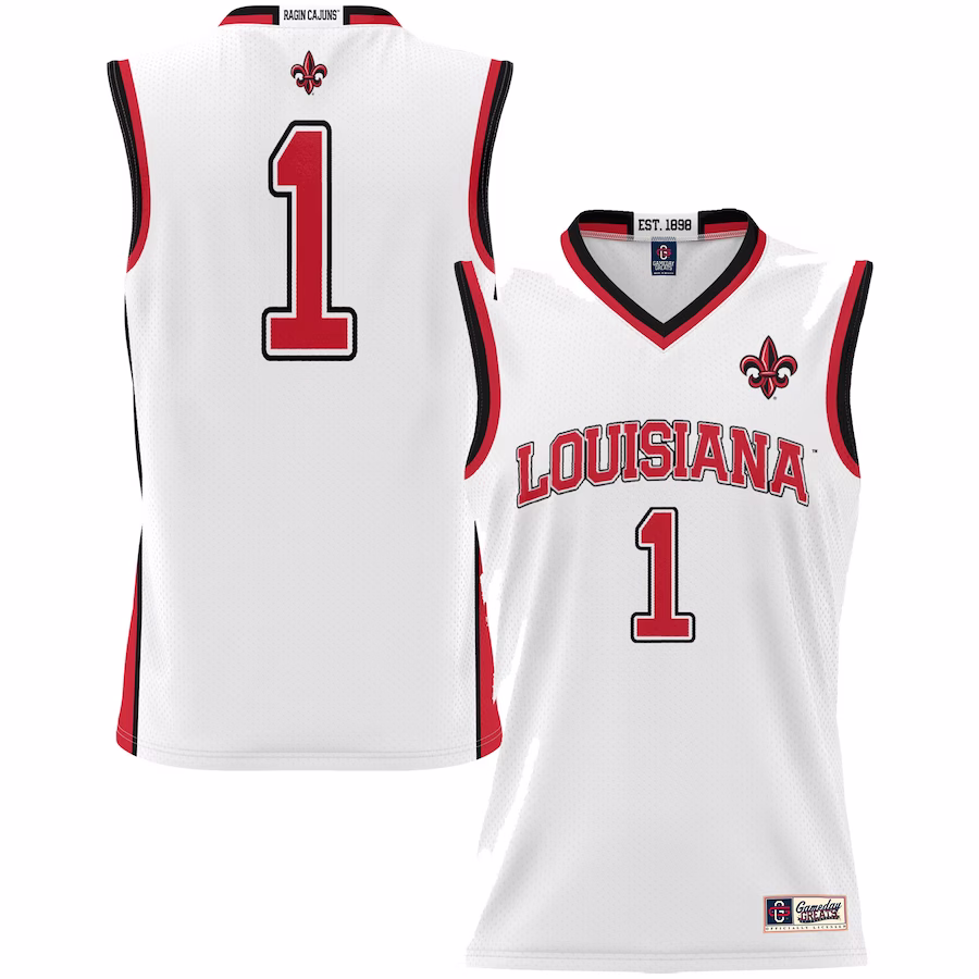 #1 Louisiana Ragin' Cajuns GameDay Greats Unisex Lightweight Basketball Jersey - White