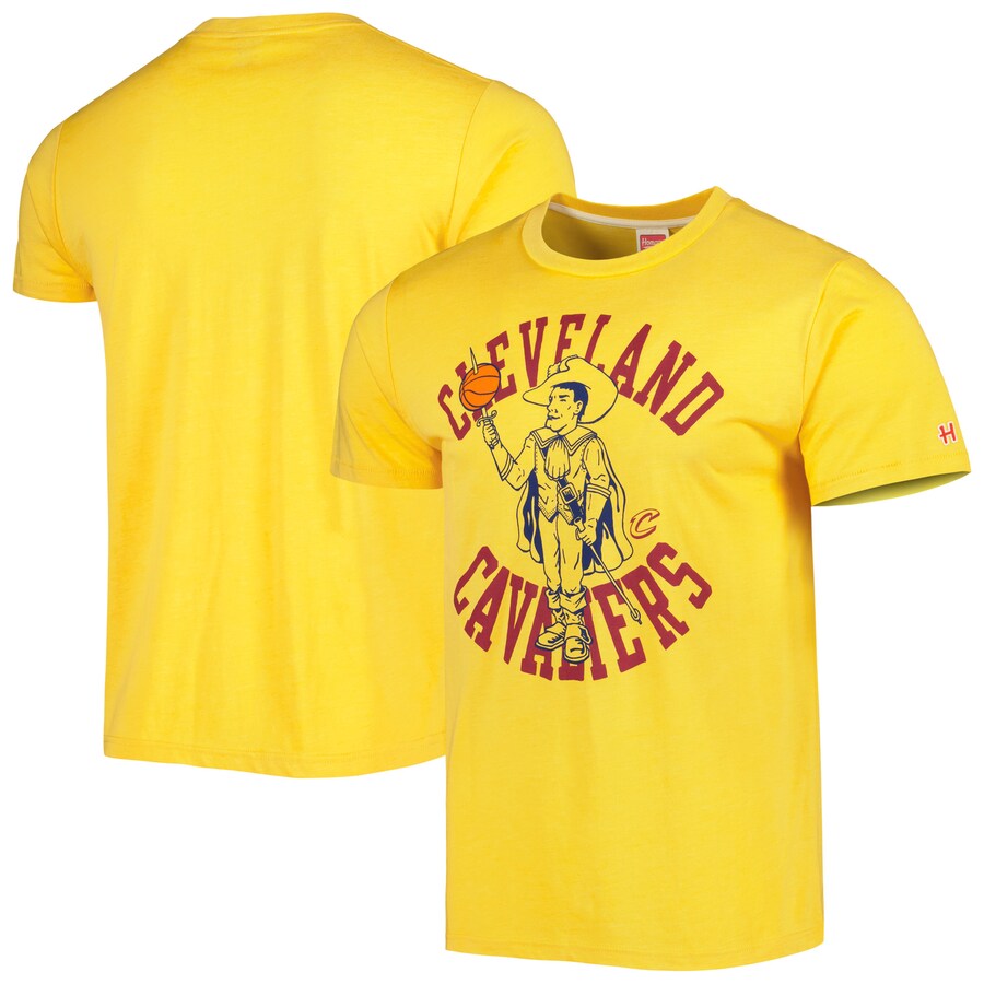 Unisex Cleveland Cavaliers Homage Gold Team Mascot Tri-Blend T-Shirt