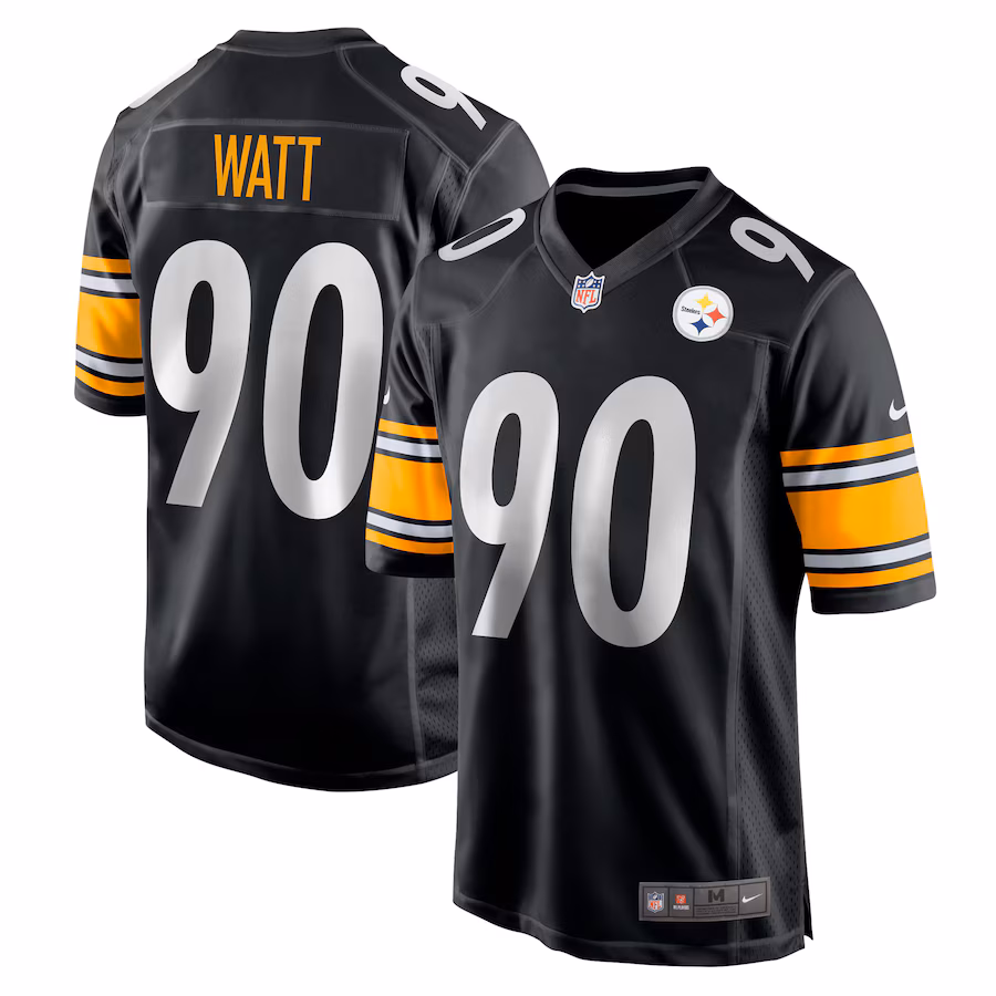 Men's Pittsburgh Steelers T.J. Watt Nike Black Game Team Jersey