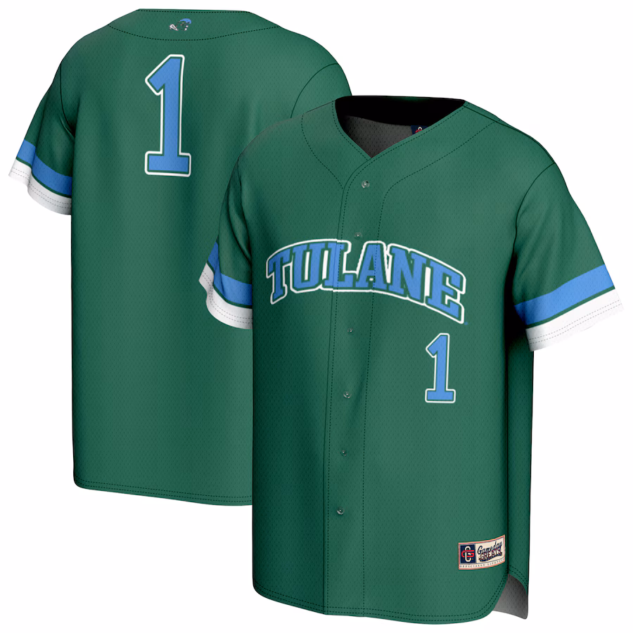 Youth GameDay Greats #1 Green Tulane Green Wave Lightweight Collegiate Baseball Fashion Jersey