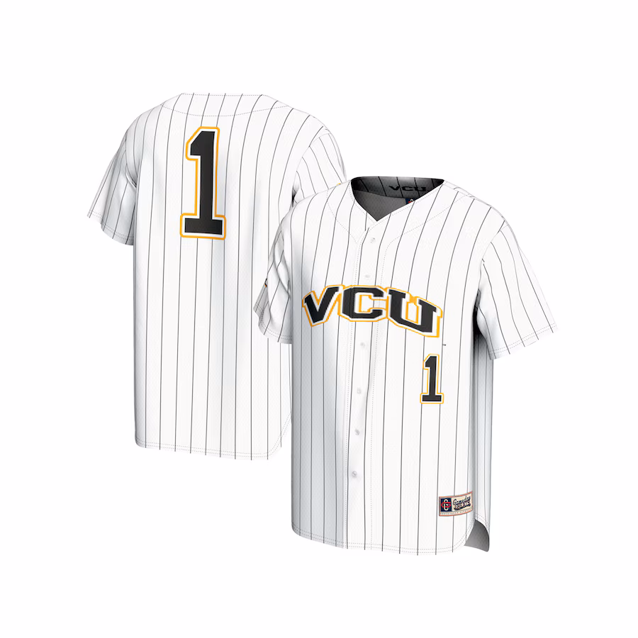Unisex GameDay Greats  White #1 VCU Rams Lightweight Baseball Fashion Jersey