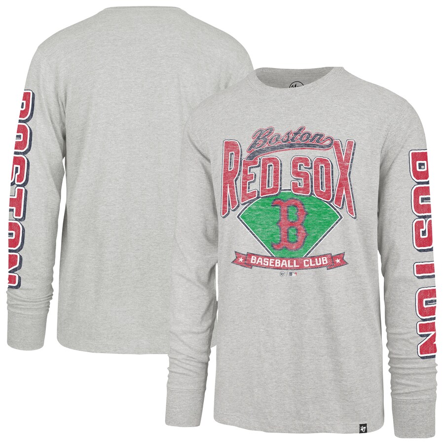 Men's Boston Red Sox '47 Gray Fair Ball Franklin Long Sleeve T-Shirt
