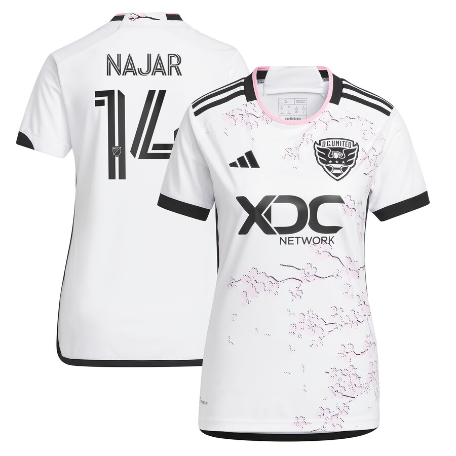 Women's D.C. United Andy Najar adidas White 2023 The Cherry Blossom Kit Replica Player Jersey