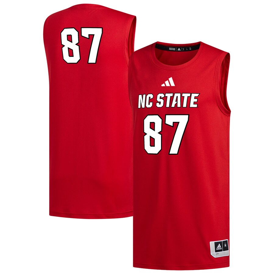 Men's adidas #87 Red NC State Wolfpack Replica Basketball Jersey
