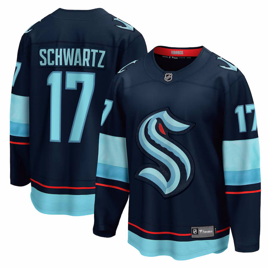 Men's Seattle Kraken Jaden Schwartz Fanatics Navy Home Breakaway Player Jersey