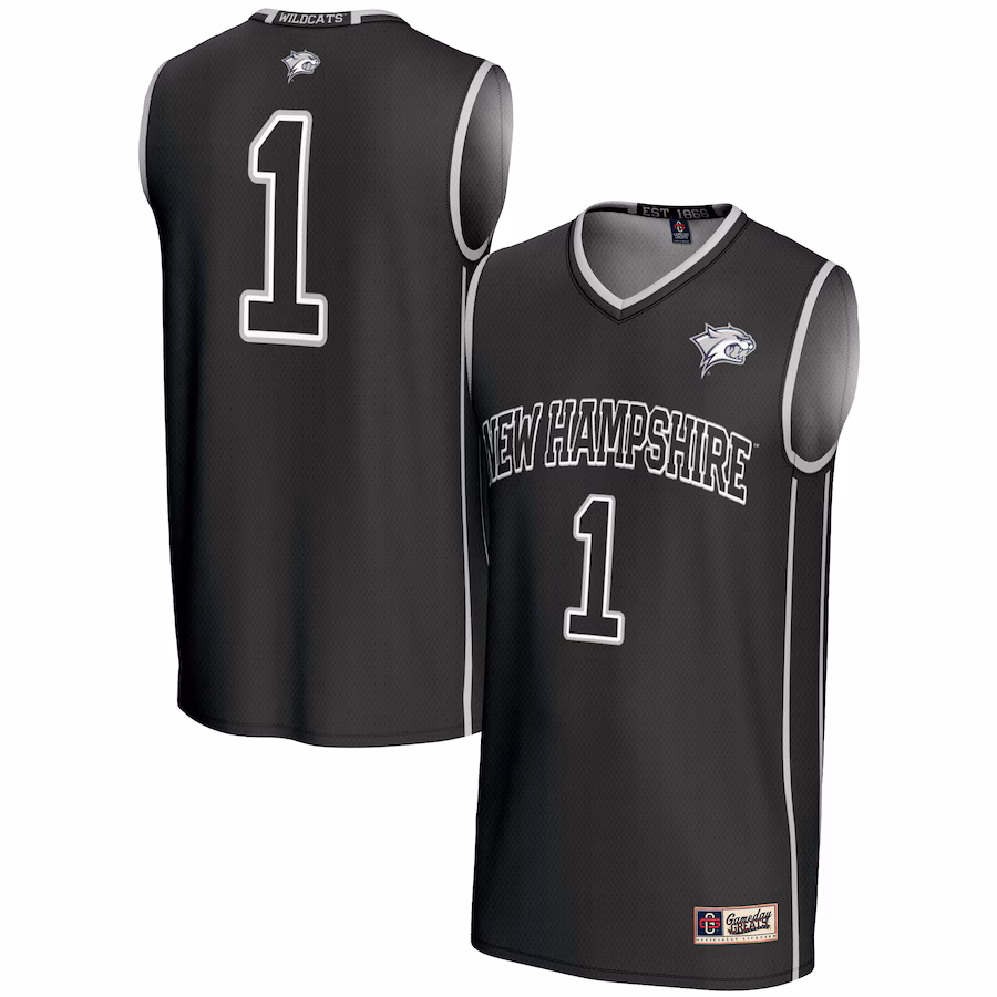Youth GameDay Greats #1 Black New Hampshire Wildcats Lightweight Basketball Jersey