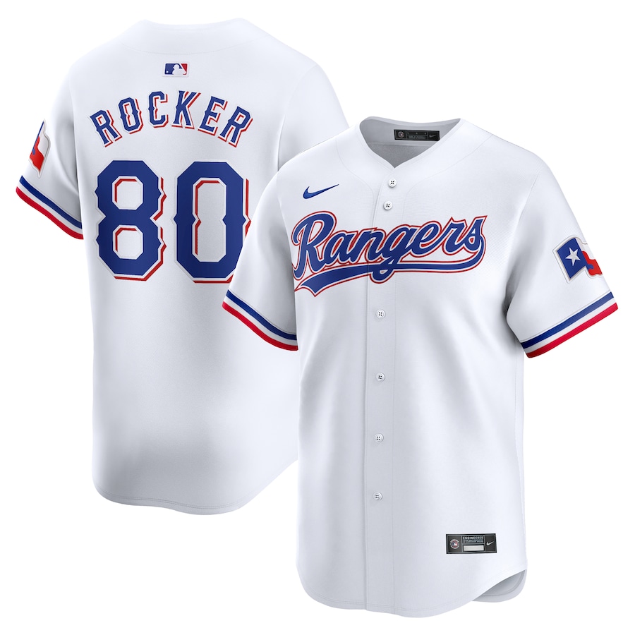 Men's Texas Rangers Kumar Rocker Nike White Home Limited Player Jersey