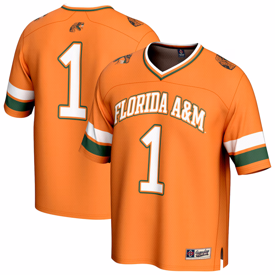 Unisex GameDay Greats #1 Orange Florida A&M Rattlers Collegiate Football Fashion Jersey