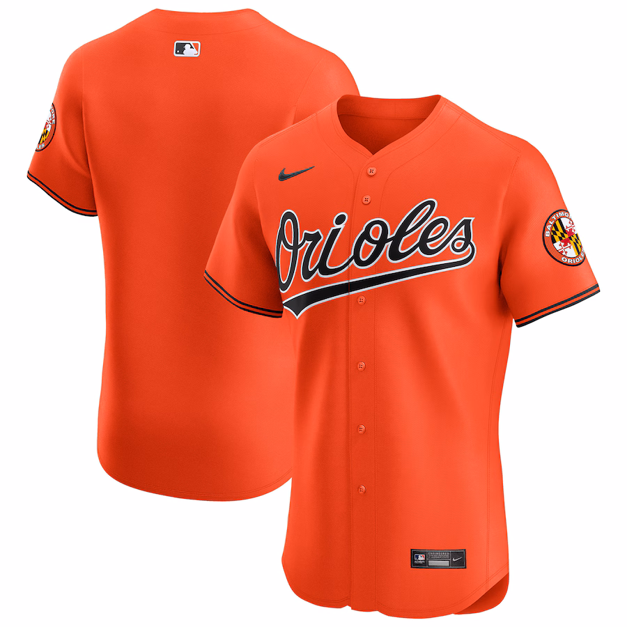 Men's Baltimore Orioles Nike Orange Alternate Vapor Premier Elite Patch Jersey