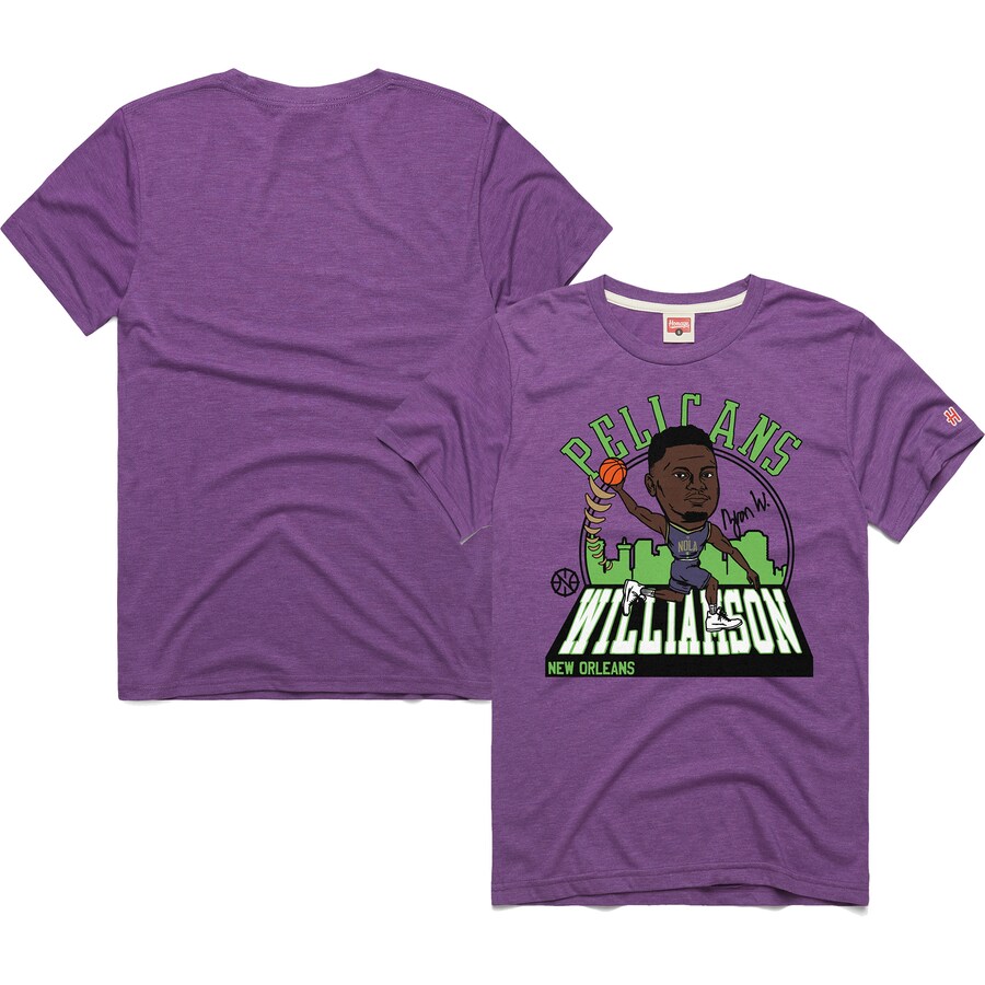 Unisex New Orleans Pelicans Zion Williamson Homage Purple 2024/25 City Edition Caricature Tri-Blend T-Shirt