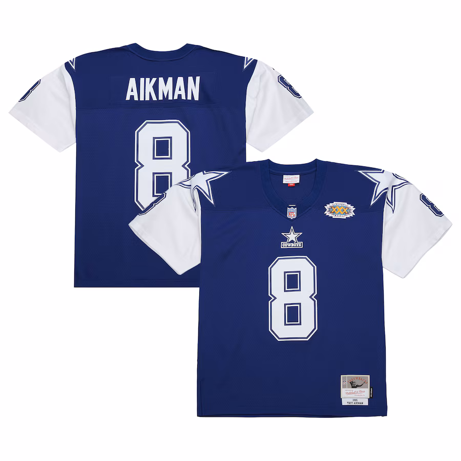 Men's Dallas Cowboys Troy Aikman Mitchell & Ness Navy 1995 Legacy Replica Jersey