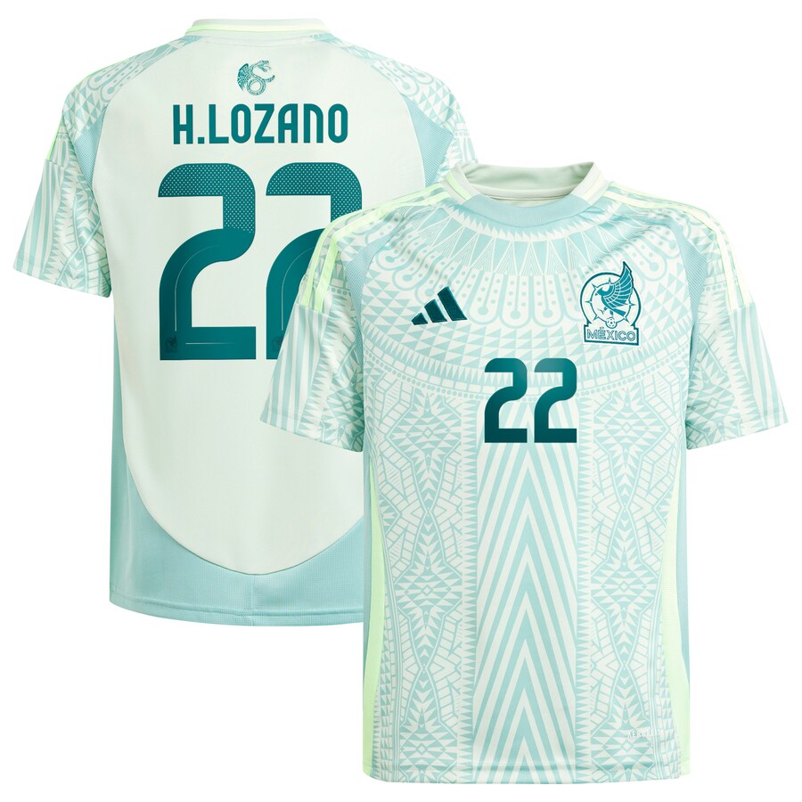 Youth Mexico National Team Hirving Lozano adidas Green 2024 Away Replica Player Jersey