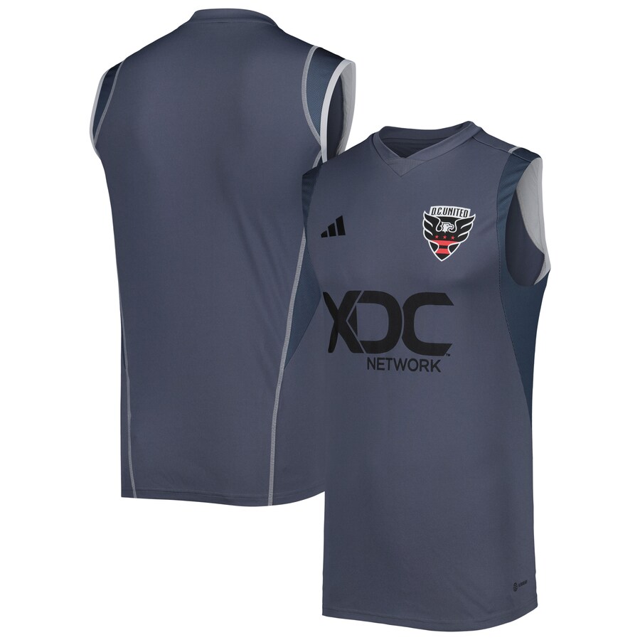 Men's D.C. United adidas Gray 2023 On-Field Sleeveless Training Jersey