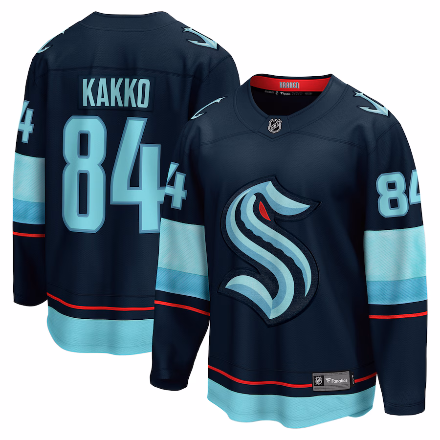 Men's Seattle Kraken Kaapo Kakko Fanatics Deep Sea Blue Home Breakaway Player Jersey
