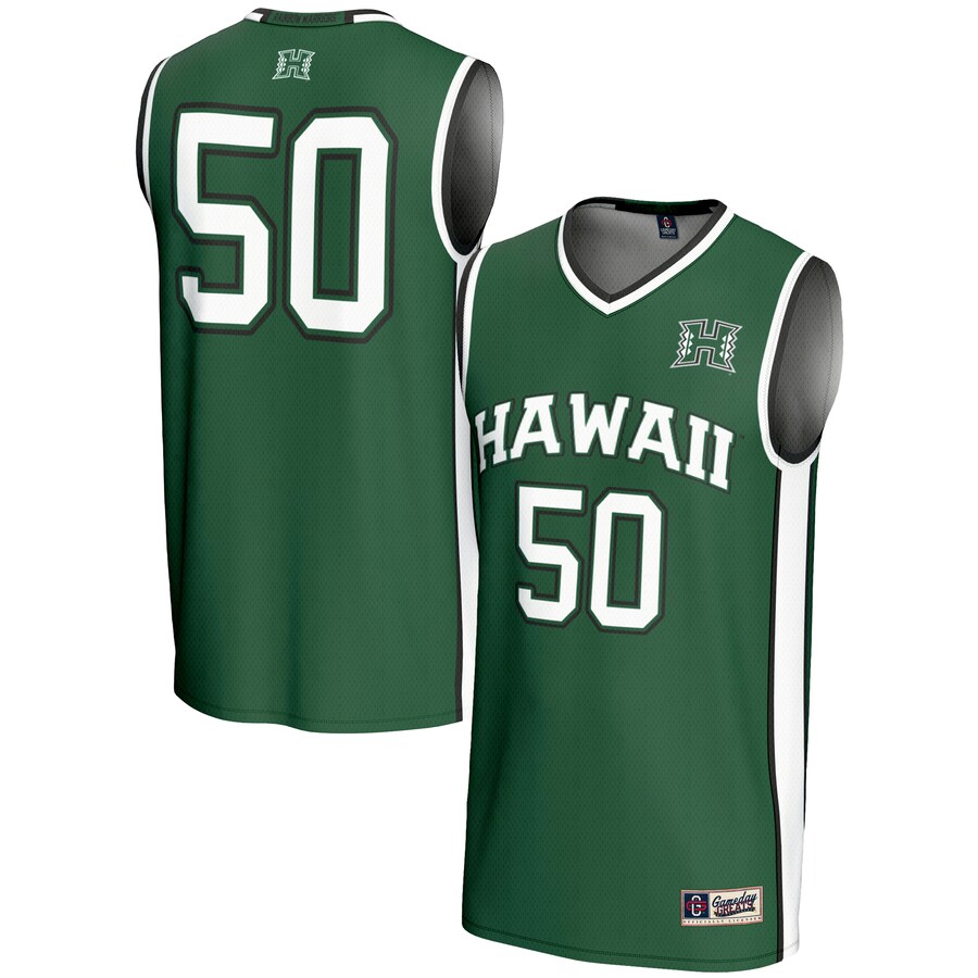 Youth GameDay Greats #50 Green Hawaii Rainbow Warriors Lightweight Basketball Jersey