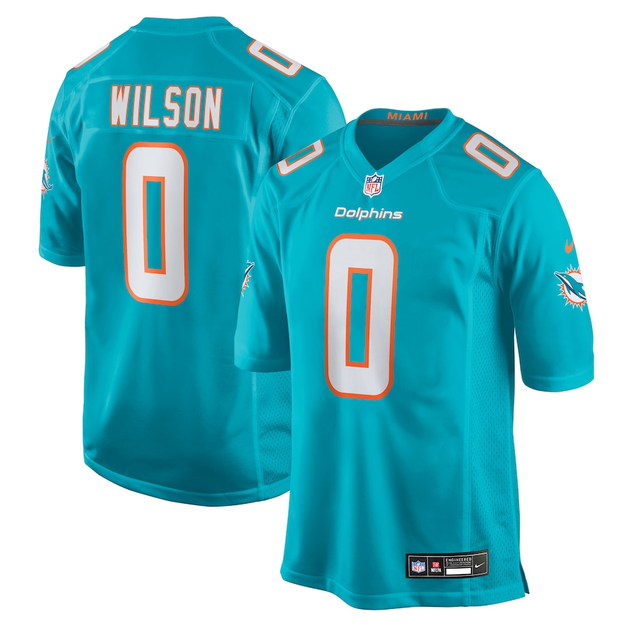 Men's Miami Dolphins Zach Wilson Nike Aqua Team Game Jersey