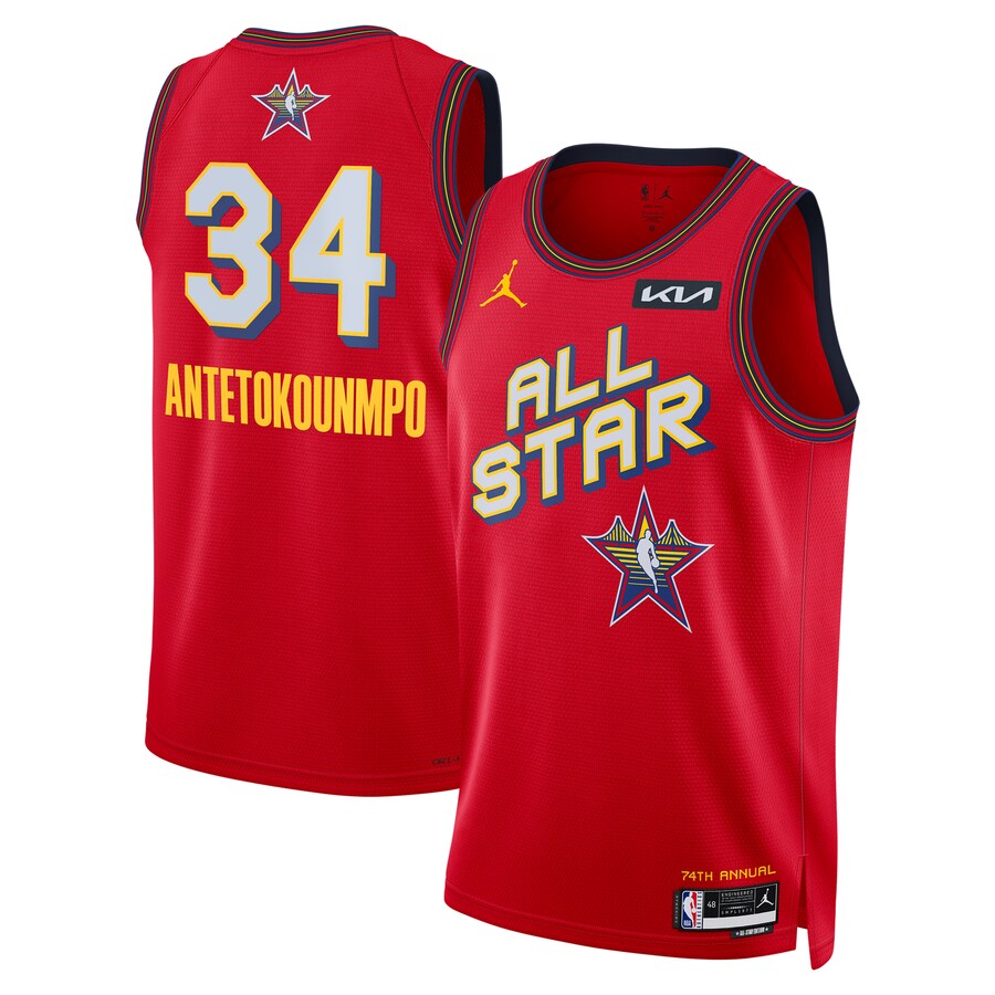 Unisex Giannis Antetokounmpo Jordan Brand Red 2025 NBA All-Star Game Swingman Player Jersey