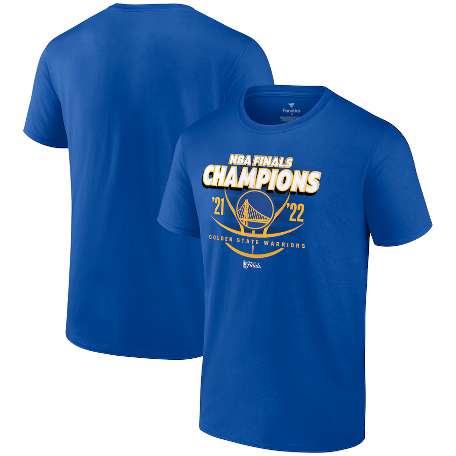 Men's Golden State Warriors Fanatics Royal 2022 NBA Finals Champions Lead the Change T-Shirt