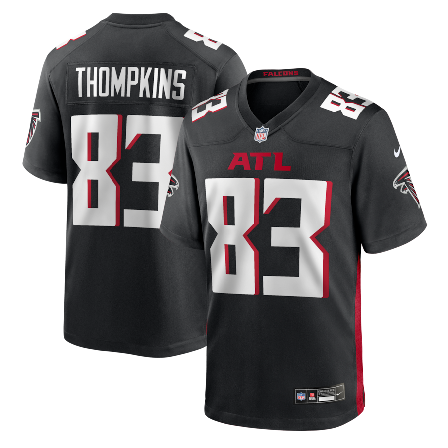 Men's Atlanta Falcons Deven Thompkins Nike Black Team Game Jersey