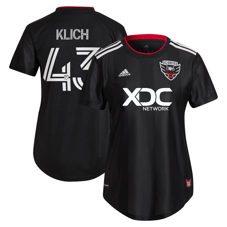 Women's D.C. United Mateusz Klich adidas Black 2023 Red & Black Kit Replica Player Jersey