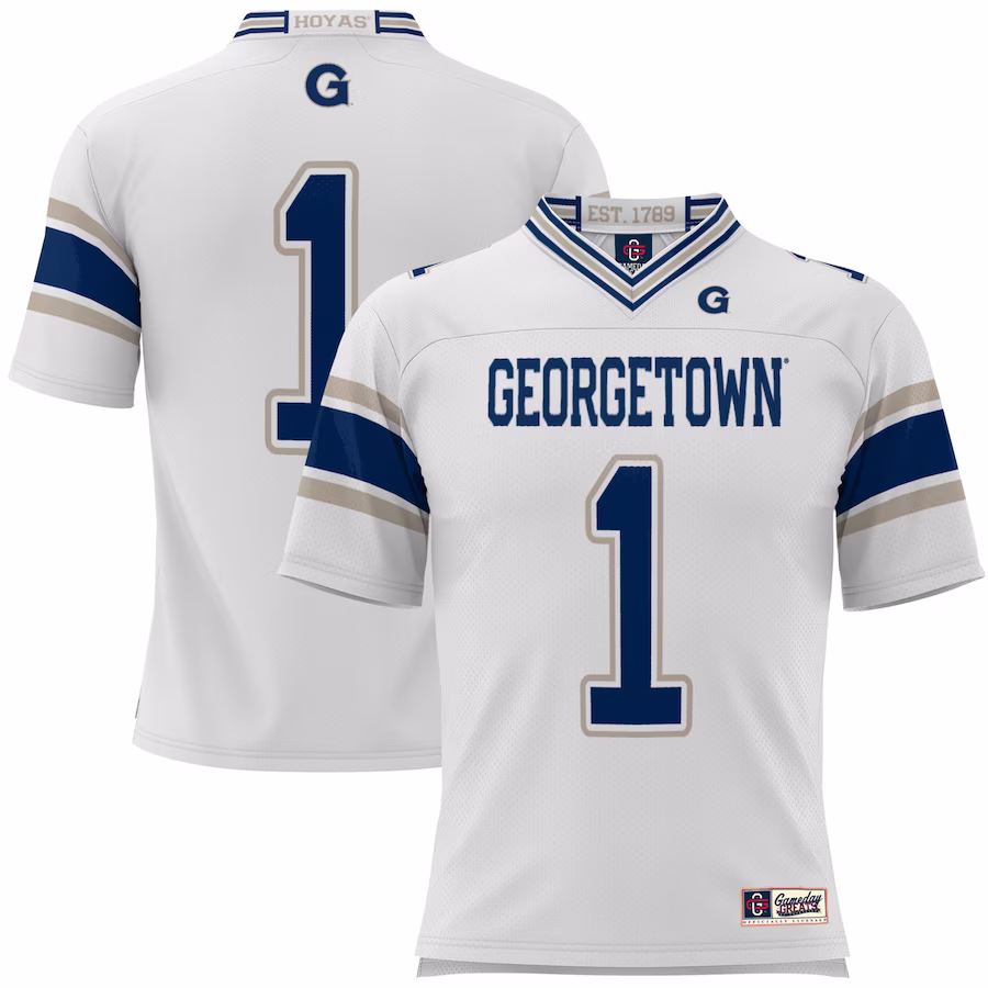 #1 Georgetown Hoyas GameDay Greats Football Jersey - White