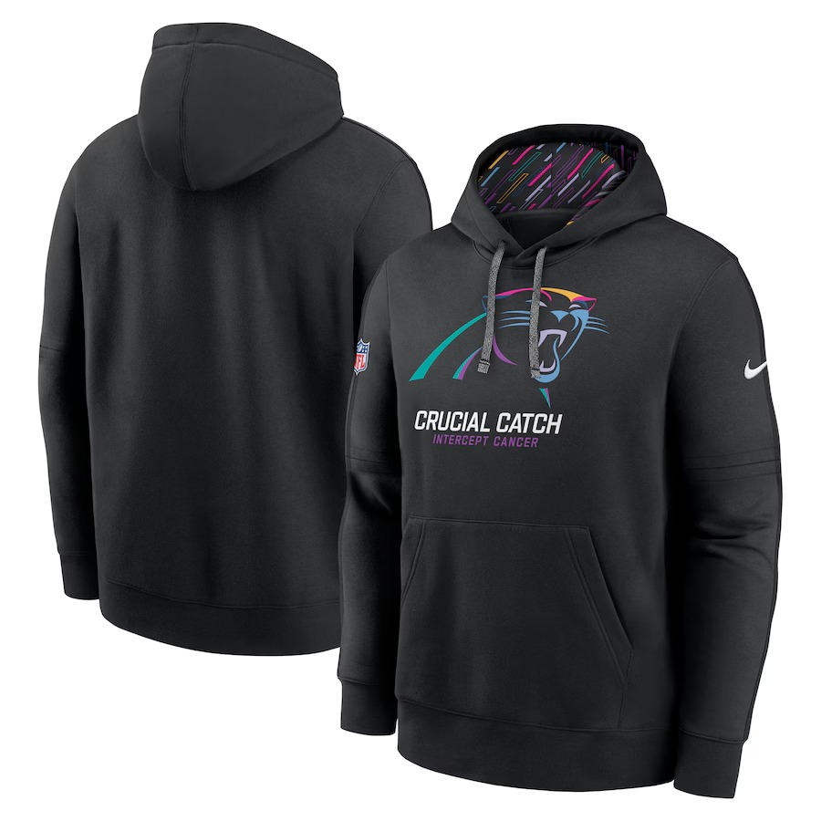 Men's Carolina Panthers Nike Black 2024 NFL Crucial Catch Club Pullover Hoodie