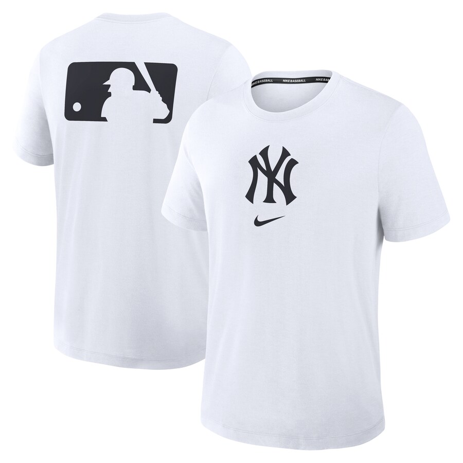 Men's New York Yankees Nike White Authentic Collection Early Work Tri-Blend Performance T-Shirt